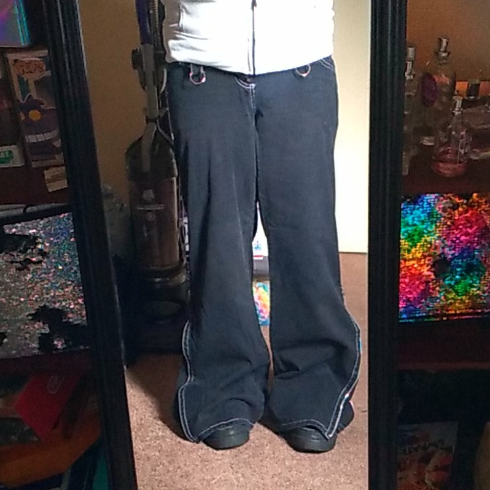 Tripp zipper Wide Leg O Ring Jeans Pants 11